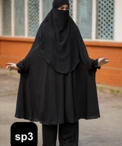 Dubai Cherry Plazo Khimar Set - SP3